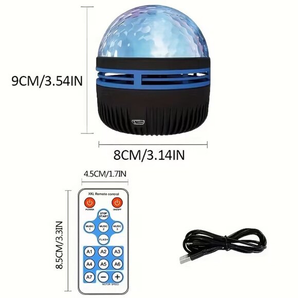 USB Powered Color Changing Tabletop Mount Water Ripple Projector w Remote - Picture 2 of 2